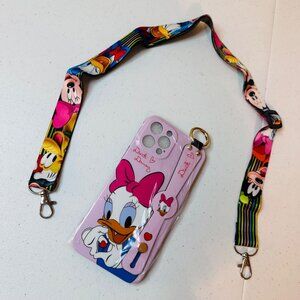 Disney Daisy Duck iPhone 12 Pro Max Jelly Case With Cartoon Lanyard